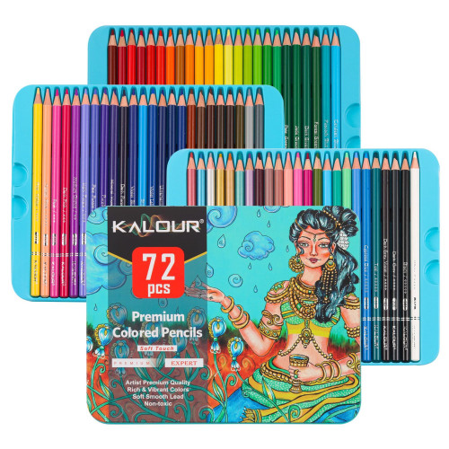 Kalour 72 Oil-Based Colored Pencil Set in Tin Box