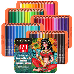 Kalour 120 Professional Oil Based Colored Pencil Set in Tin Box