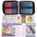 Kalour 120 Oil-Based Colored Pencil Set with Sketchbook and Coloring Book Canvas Bag