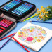 Kalour 120 Oil-Based Colored Pencil Set with Sketchbook and Coloring Book Canvas Bag