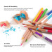 Kalour 72 Color Oil-Based Colored Pencil Set with Blender