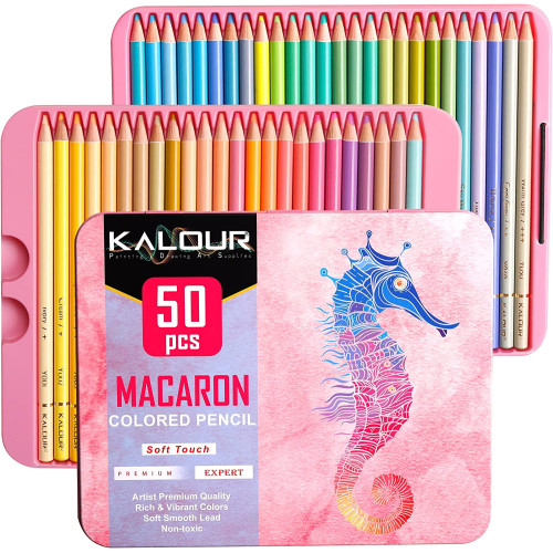 Kalour 50 Macaron Colored Pencil Set in Tin Box