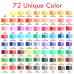Kalour 72 Oil-Based Colored Pencil Set with Eraser Sharpener Paper Tube